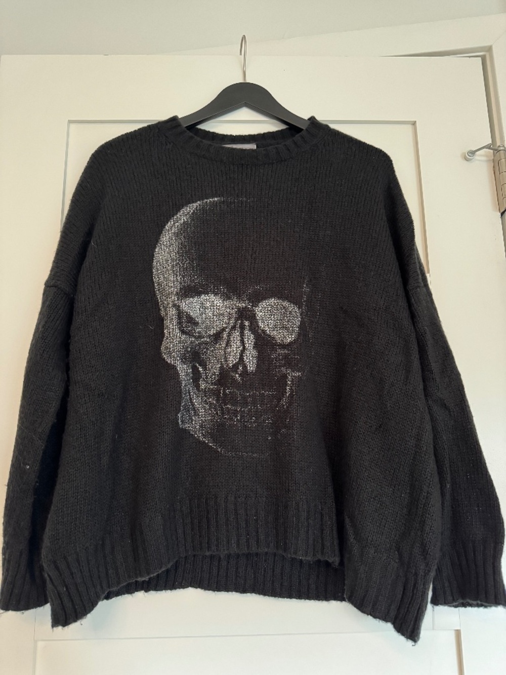 Wooden Ships Skull Sweater Black Knit Pullover Women’s